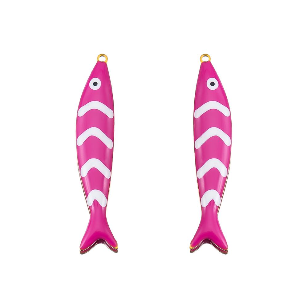 2/5Pcs Stainless Steel Series Pink Purple Elegant Cute Pendant Gold Bottom Pendant DIY Necklace Jewelry Handmade Accessories