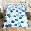 Geometry Hexagon Duvet Cover Navy Blue Comforter Cover Watercolor Honeycomb Abstract Tie Dye Bedding Set Microfiber Quilt Cover
