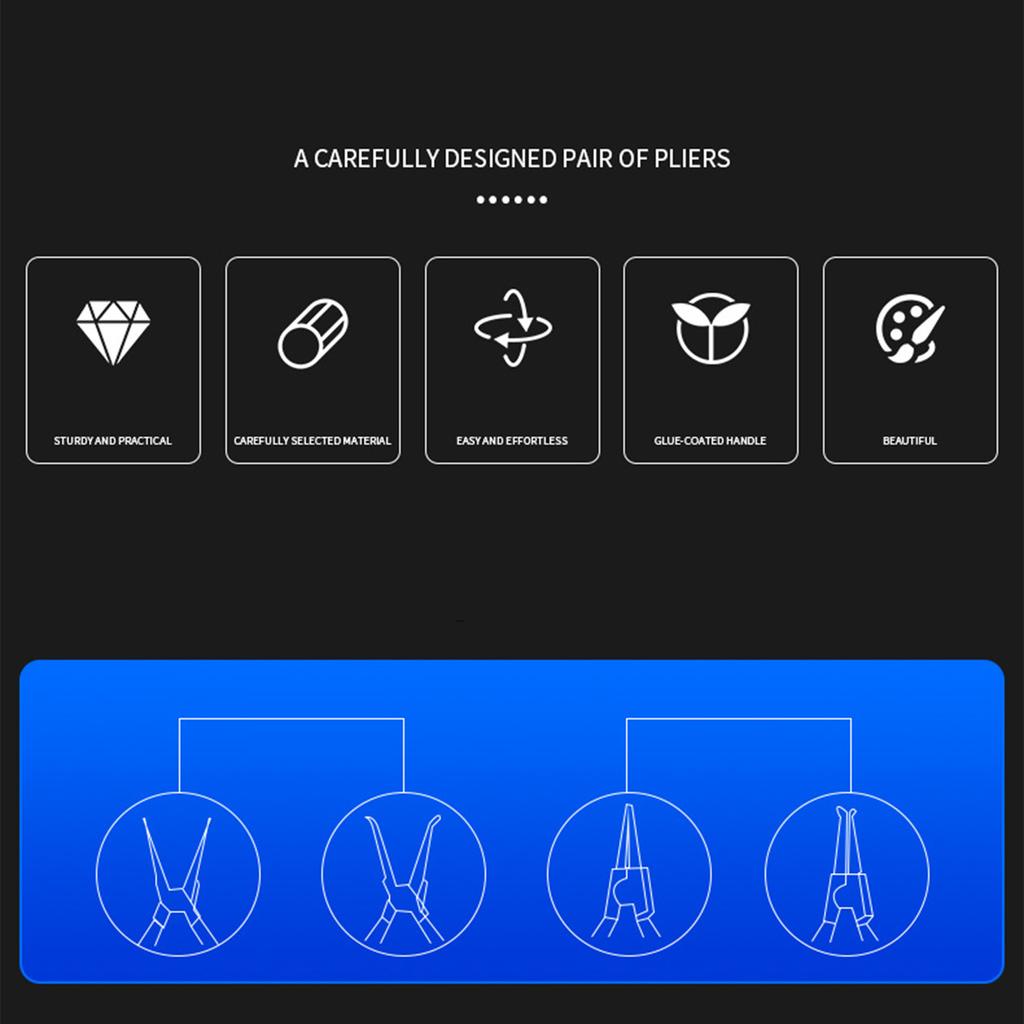 4Pcs Circlip Pliers Set Retaining  Retainer Ergonomic Handle Industrial Hand Tool