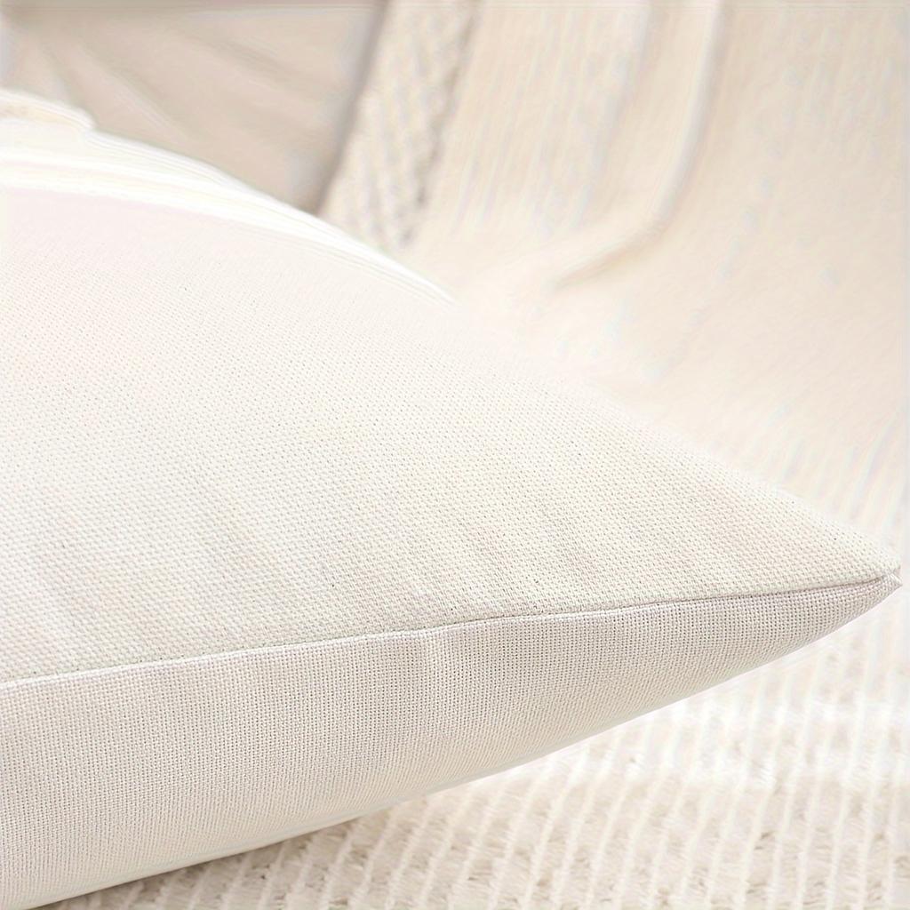 Spring Summer Home Hotel American Woven Throw Pillow Cover Leaves Embroidery Square 18x18 Inch Canvas Pillow Cover Invisible