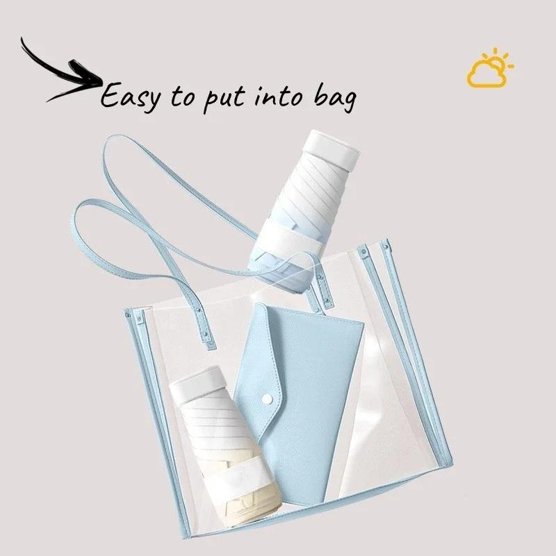 New Gradient Color Mini Sunshade Umbrella Black Glue Sunscreen Portable Pocket Sun Umbrella Dual Use Ultra Light Cooling Parasol