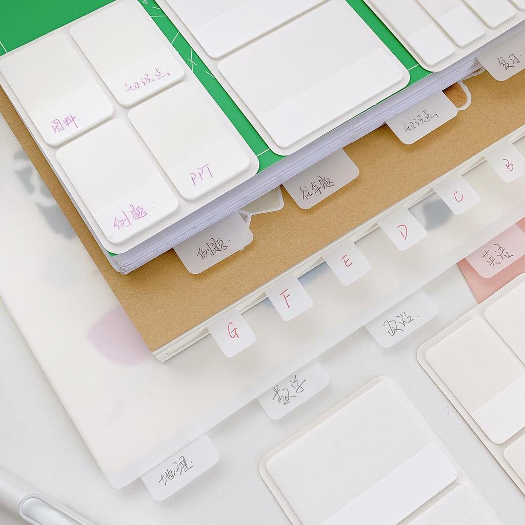 Frosted White Index Card Sleeves & Memo Stickers for DIY Classification