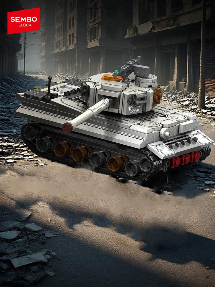 SEMBO BLOCK Tank Series Fight Tank Assemblage Creating Cubes Custom Creation Military Vehicle Soldiers Model Bricks Designed For Boys Birthday