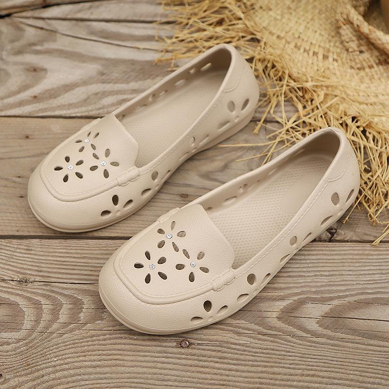 

Женская обувь мягкая подошва нескользящая дышащая не устают ноги белые полые сандалии средний каблук обувь для мамы ультралегкая повседневная обувь для медсестры 41 абрикосовый