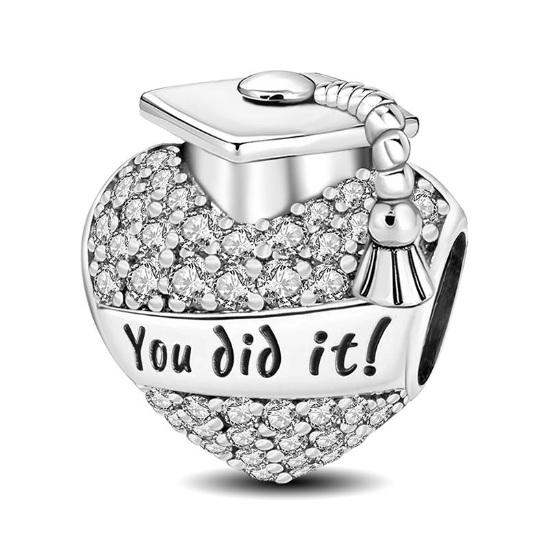 Copper Lucky 777 Sweet Couple Love Heart Series Bead Diy Bracelet Bangle Making Gift Of High Quality Fine Jewelry