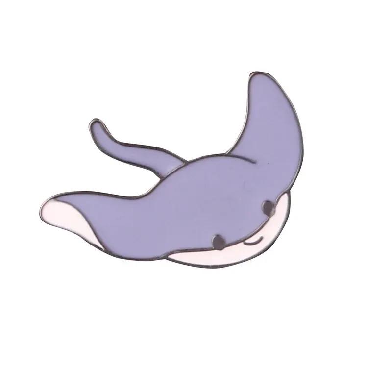 3pcs Cute Cartoon Chibi-Style Marine Creature Metal Pins: Seahorse, Shark, Jellyfish, Starfish Bag Accessories & Brooches