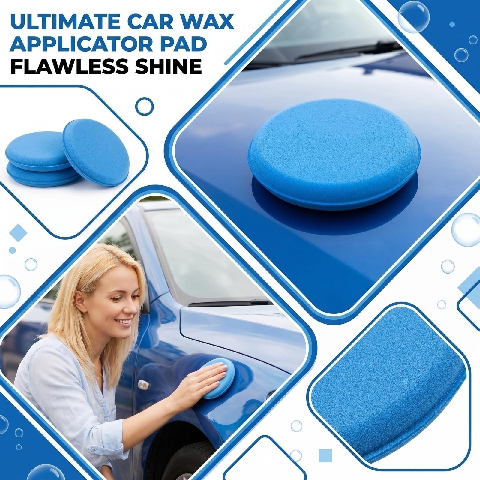 

12pc Round Edge Waxing Sponge Pads Car Care Polishing Cleaning Sponges Set for Automotive Detailing and Surface Maintenance One Size синий