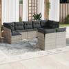VidaXL Garden Lounge Set with Cushions 9 Pcs, Sofas with Adjustable Feet, Outdoor Furniture Set Patio Terrace, 3218152