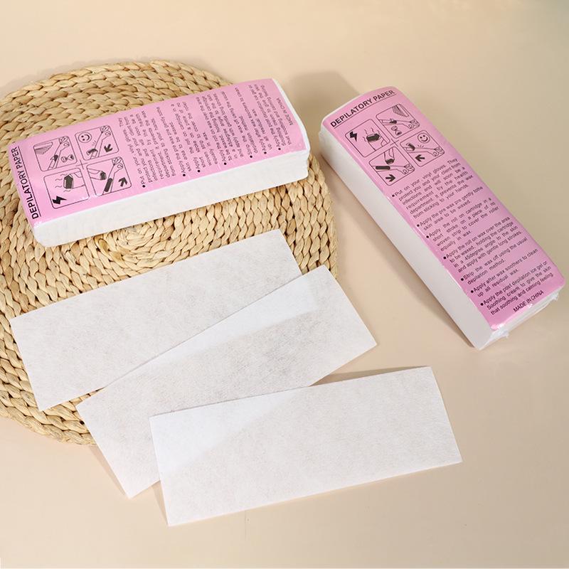 Wax Strips for Hair Removal, Thickened Non-Woven Paper Strips, White Depilatory Cream Tools