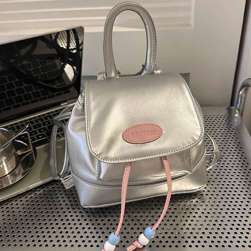 

2023 Retro College Style Women s Color Block Backpack: Versatile Autumn/Winter Handheld Bucket Bag