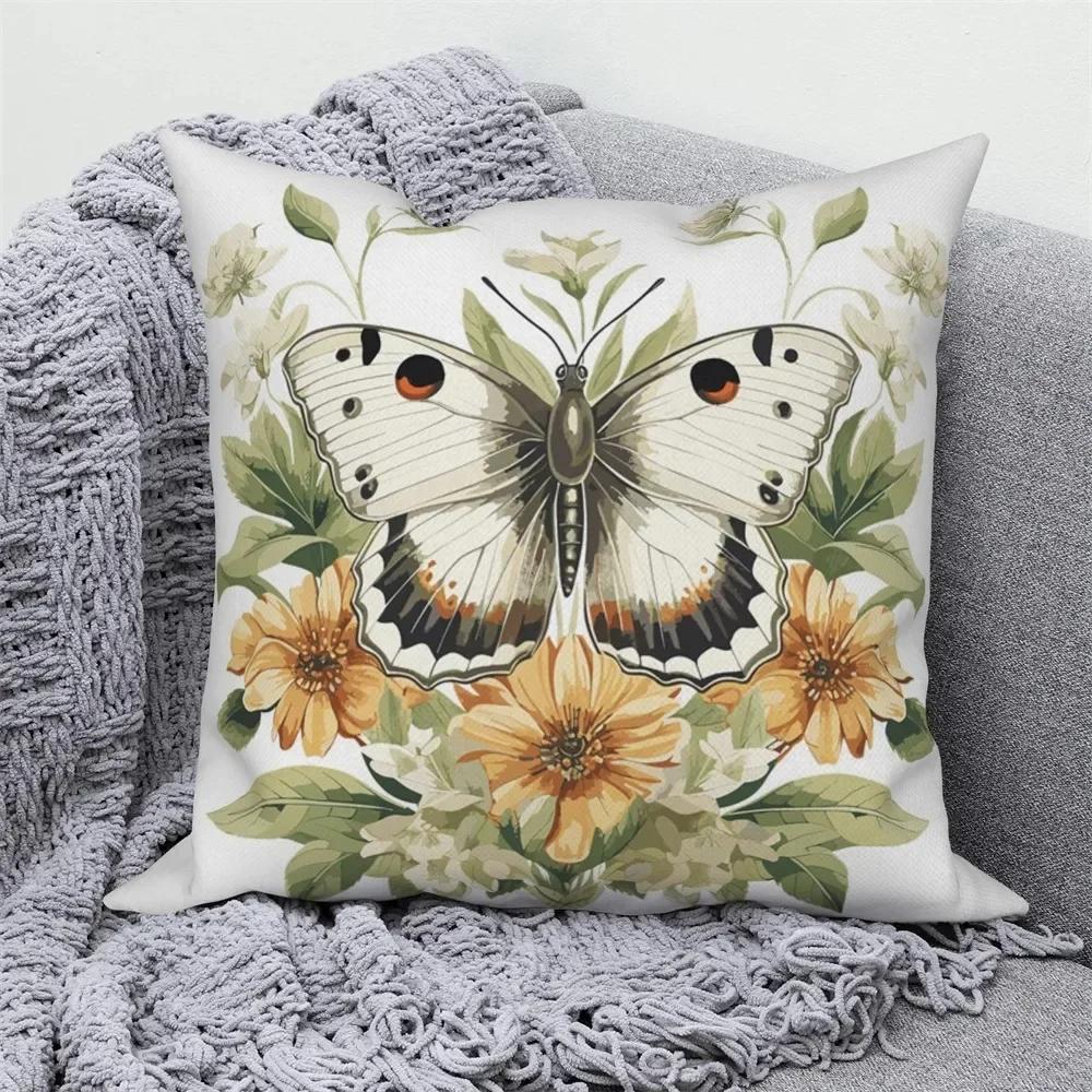 Home Decoration Cushion Cover Butterfly Flower Pillow Cover Sofa Car Decoration Pillow Cover