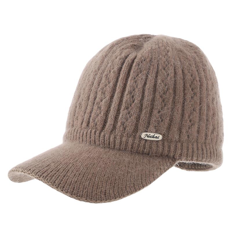 Hat Women's Fleece Thickened Knitted Cap Autumn and Winter Outdoor Fashion Windproof Warm Hat