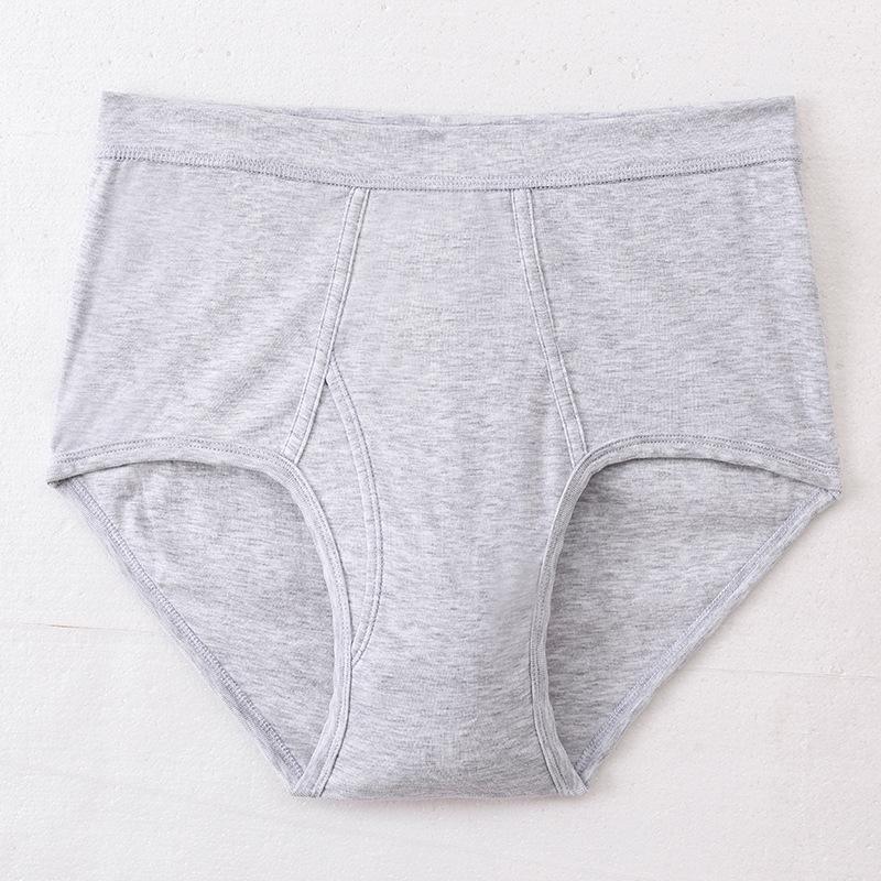 

Мужское свободное треугольное нижнее белье для мужчин среднего и пожилого возраста, хлопковое, сексуальное, больших размеров, с высокой талией XL светло-серый