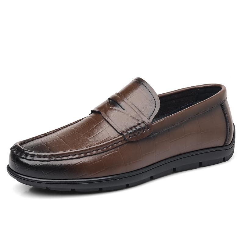 

Penny Loafers Men Casual Shoes Handmade Leather Business Dress Shoes Slip on Flats Lightweight Man Moccasins Mens Driving Shoes 38