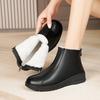 Winter Cotton Shoes Soft-soled Leather Shoes Middle-aged and Elderly Non-slip Short Boots Snow Boots Velvet Warm