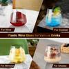 24pcs Plastic Ribbed Wine Glasses Origami Disposable Wine Glasses Unbreakable Clear Plastic Cocktail Glasses Plastic Wine Champagne Whiskey Glasses