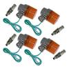 MADMAX General Purpose Round European Turn Signal Orange With Mounting Stay (Short) 4 Pieces SET