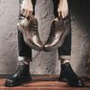 Fashion Cowhide Men's Motorcycle Boots High Top British Style Retro Chelsea Boots Workwear Boots