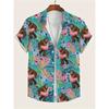 2026 Men's Summer Shirt Lapel Design Swimming Circle Gorilla Pattern Men's Large Size Shirt Fashion Loose Seaside Partywear