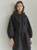 Avang Hood Fit And Flare Mini Dress - Black (Fleece)
