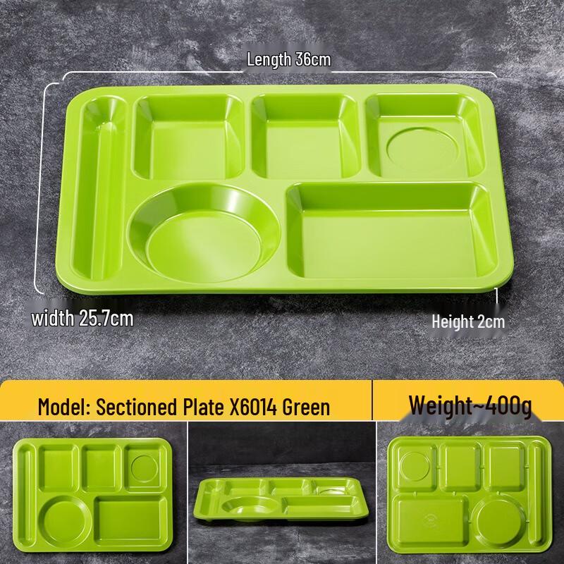 JINMEILI Melamine 6-Compartment Rectangular Divided Plate