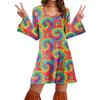 70s Hippie Halloween Printed Women's Dress