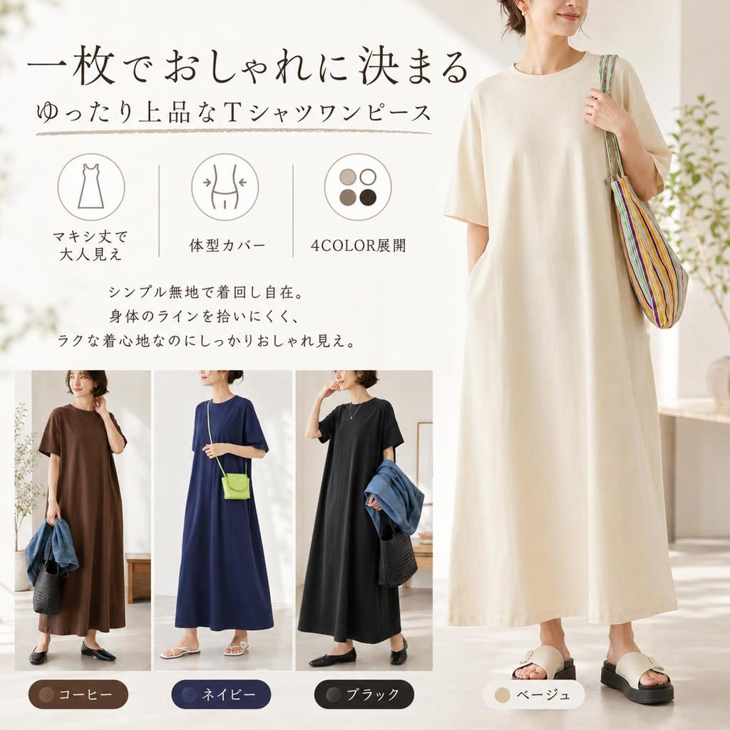 Short Sleeve Maxi Loose Solid Plus Crew with [ZeoYoee] Women's T-Shirt Dress, Dress, Summer, Fit, Color, Sizes, Neck, Pockets, Spring/Summer