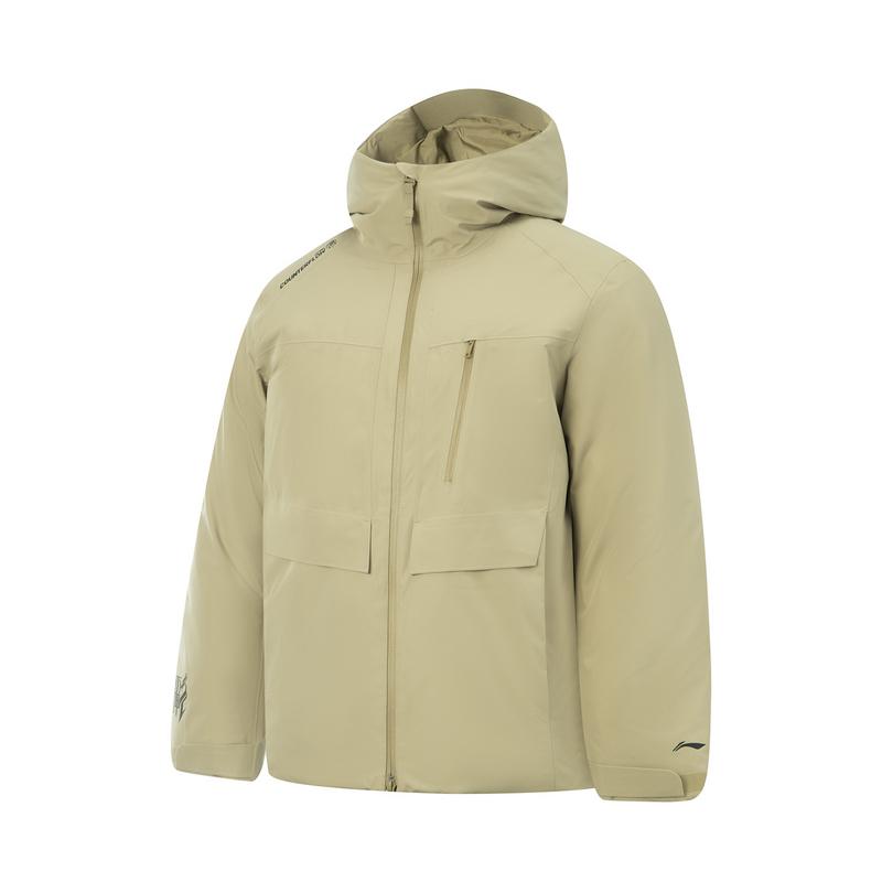 

Li Ning Outdoor CF Водонепроницаемая Теплая Ветрозащитная Прочная Пуховая Куртка Унисекс Куртка Коричневый AYMV159-2 L