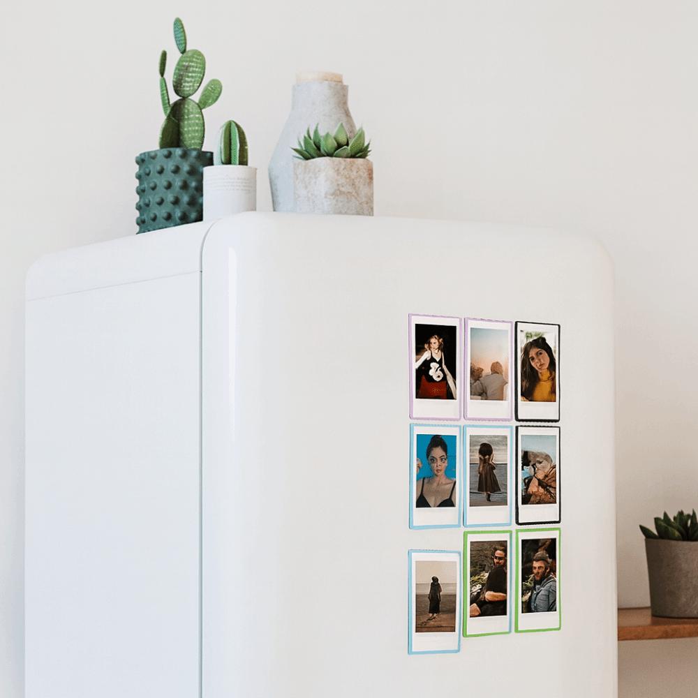 5 Stück Plastik Magnetische Fotorahmen 3-Zoll Foto Tasche Foto Beutel Kühlschrankmagnet Wanddisplay