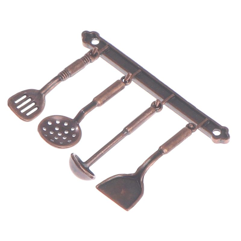 Dukkehus Miniatyr Spade Suppeskje Oppbevaringsholder Simulasjon Kjøkkenredskaper