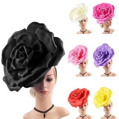 Exaggerated Flower Headbands Tea Party Cocktail Jockey Club Mardi Gras Headpiece  for Women