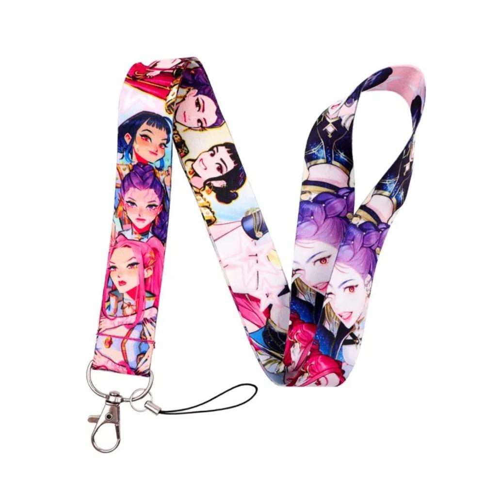 Lanyard con Ciondolo Gruppo Ragazze Demoni Kpop Portachiavi per Auto Portatessere Fan Kpop Portachiavi per Cellulare Portabadge Gioielli Regalo per Fan