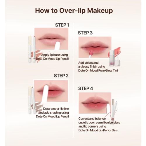 Heart Percent Dote On Mood Lip Pencil Slim Mouth corner pencil Mouth corner maker Unique lip improvement Upper lip peak Mouth corner Lip line (06. ROS
