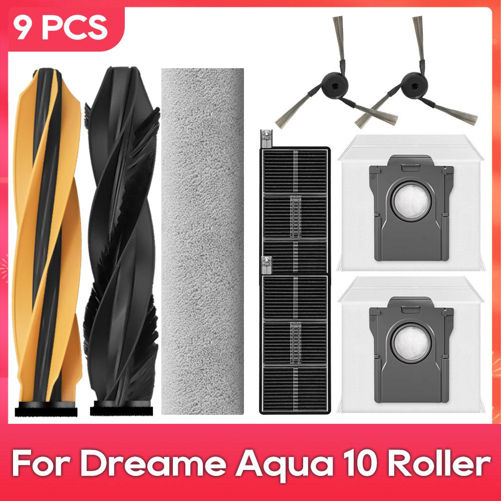 Fit For ( Dreame Aqua 10 Ultra Roller Complete, Aqua 10 Ultra Track ) Parts Accessories Main Side Brush Filter Mop Dust Bag