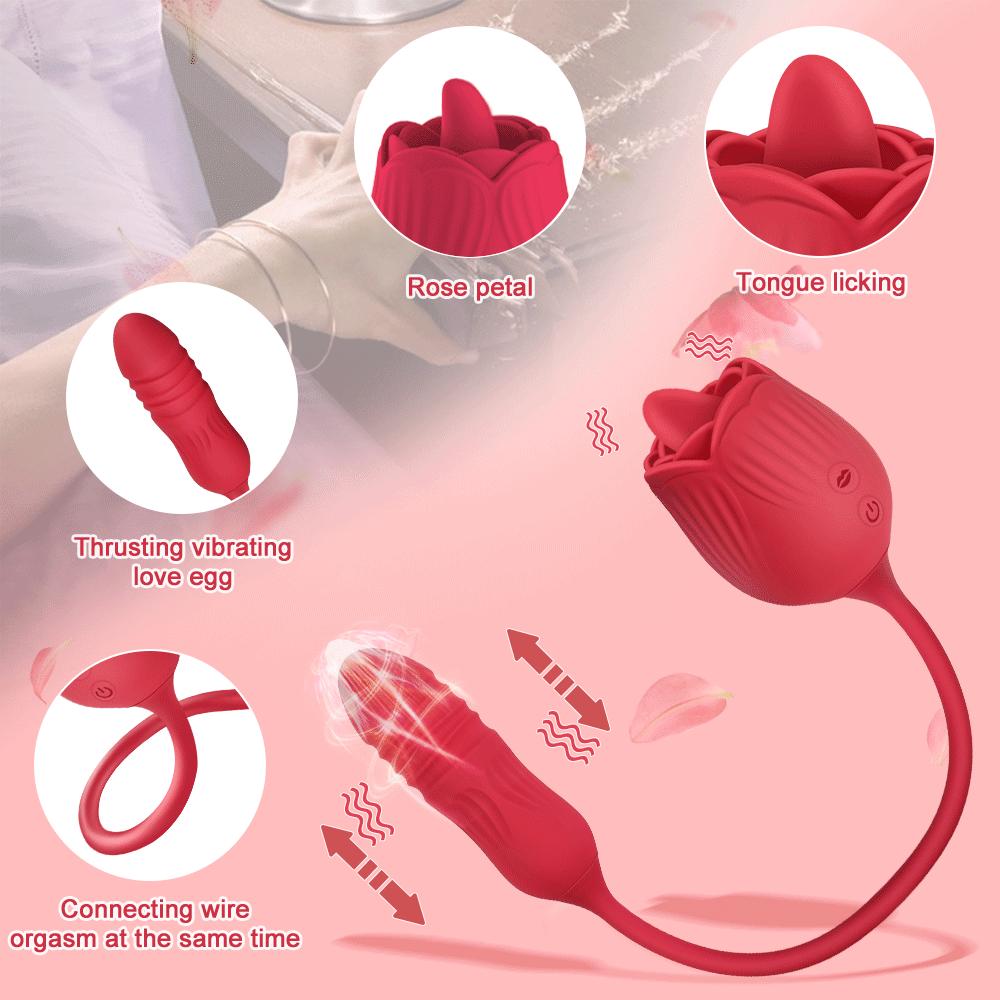 Rose Shape Vagina Sucking Vibrator Intimate Good Nipple Sucker Oral Licking Clitoris Stimulation