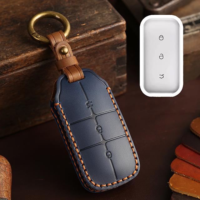 

Leather Car Key Fob Case Cover Keychian For Geely Galaxy L7 L6 Plus Max Car Accessories Smart Key Holder