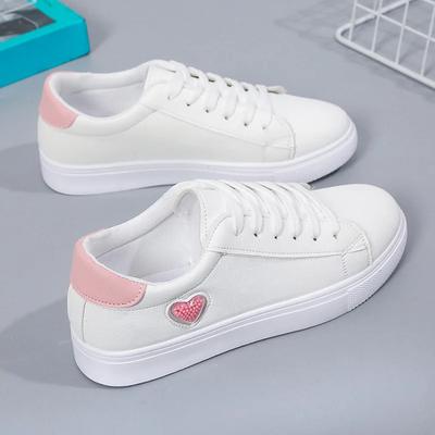 Women's Pink Heart Flat Running Shoes 2024 Spring and Autumn New Style Lightweight Breathable Women's Casual Sneakers Summer