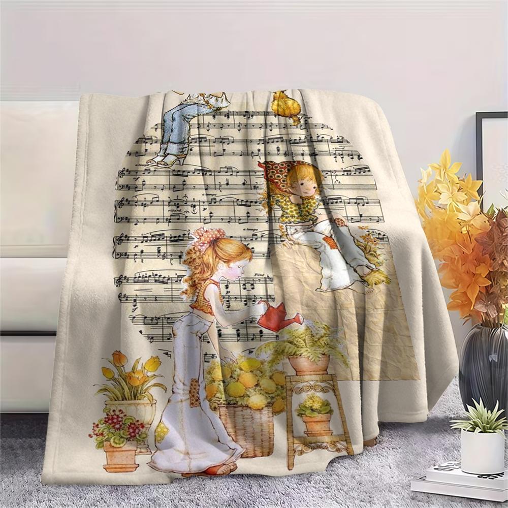 1 ks Flanelová deka se vzorem Sarah Kay, Vysoká kvalita, Pohodlná pro všechna roční období, Domácí dekorace, Teplo a pohodlí, Perfektní pro vánoční dárky144