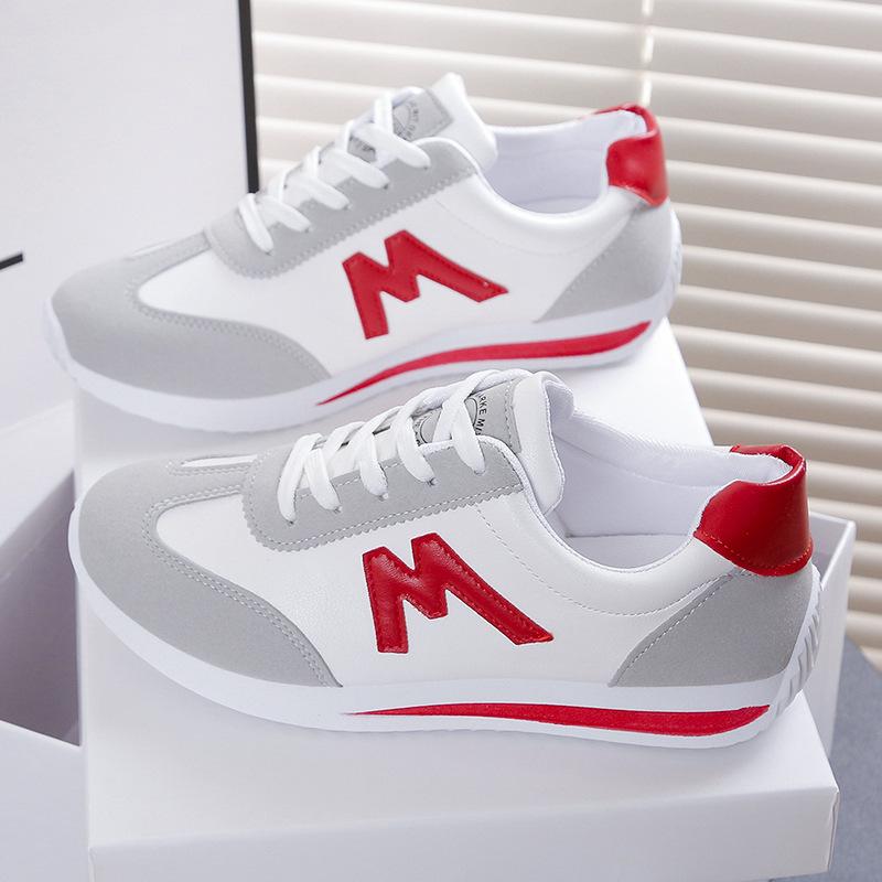 Scarpe da ginnastica e tempo libero da studente, colore a contrasto, traspiranti, base piatta, taglia grande, nuova collezione primavera