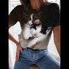 Women's Plus Size 3d Cute Cat 3d Print Tshirt Women Fashion Casual Crew Neck Short Sleeve T Shirt Female Tops Tees Cartoon