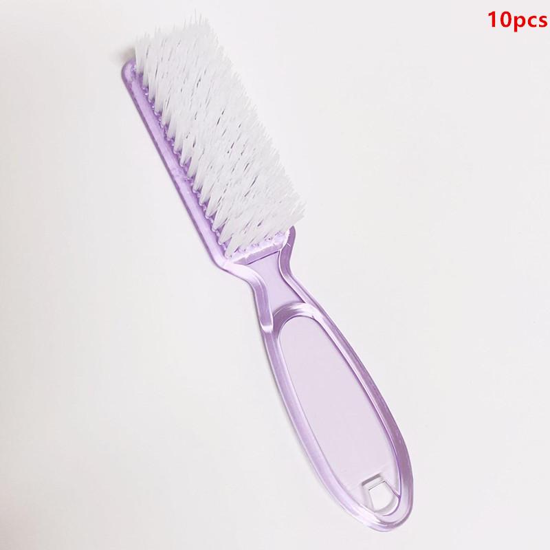 Čisticí štětce na nehty Průhledné dlouhé držadlo Měkké štětce na nehty Multifunkční pětibarevné nástroje na manikúru a pedikúru