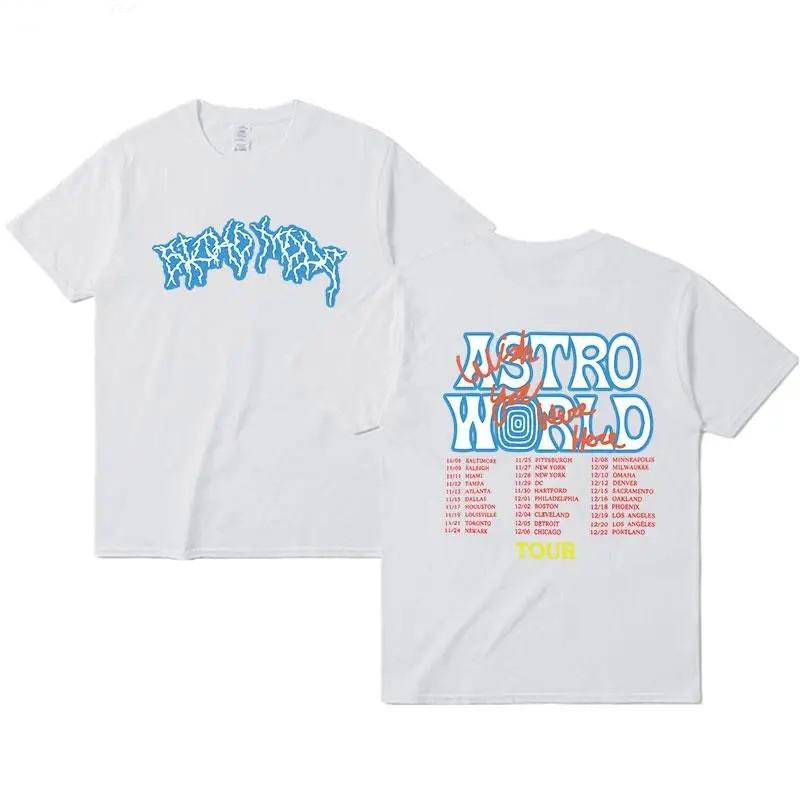 Nuova Maglietta Estiva Hip Hop Uomo Donna Magliette Cactus Jack Wish You Were Here Tour Stampa Lettere Maglietta Top Marrone