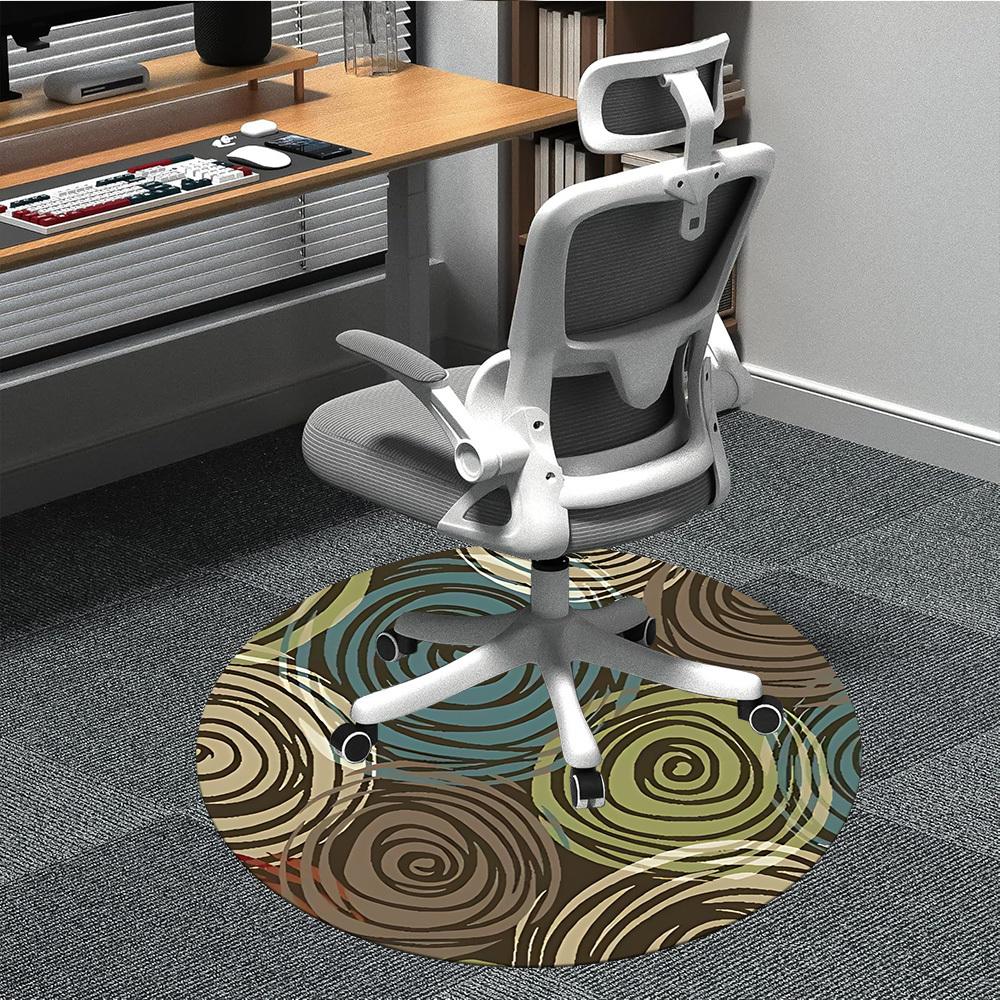 

1pc Spiral Pattern Chair Carpet for Office, Soft Flannel Throw Mat, Perfect for Office,Holiday Party Decoration Choice yy251113191 80cm by 80cm