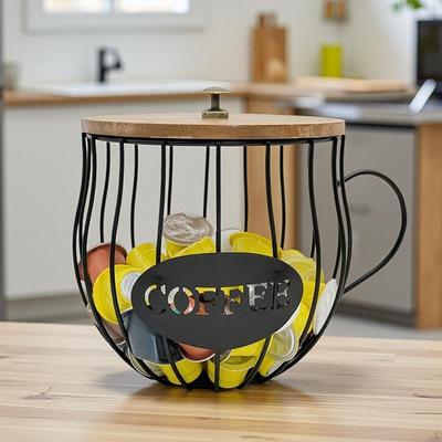 Kaffee Kapselhalter, Korb Tasse Geformter Eisen Moderner Behälter Organizer für Arbeitsplatte, Küche, Bar