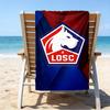 Olympique Football Crest Beach Towel - Soft, Absorbent Microfiber, Lightweight, Ideal for The Beach, Parties, Travel, Camping Fan Gifts