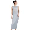Miyake Women's Solid Sleeveless Pleated Slim-Fit Summer Maxi Dress