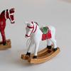 3D Cartoon Horse Christmas Retro Figurines Ornament Resin Kids Toys Gift Christmas Tree Decoration Multifunction