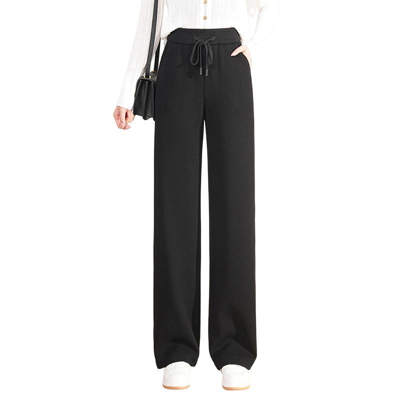 Autumn And Winter Fashion New High-Waisted And Thin Women'S Pants Straight Sweatpants Casual Versatile Loose Wide-Leg Casual Pants Women
