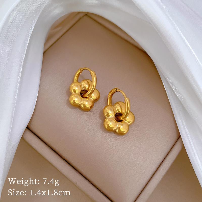 Fritillary Clover Minimalist Stud Earrings Cold Men'S And Women'S Earrings Personality Temperament Banquet Earrings