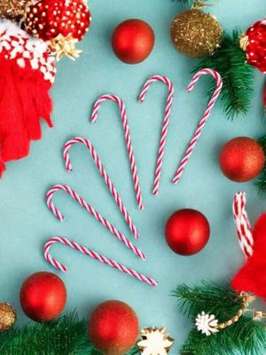 Canne de Noël en acrylique, Pendentifs canne de Noël colorés en acrylique, 15 cm Décorations d'arbre de Noël